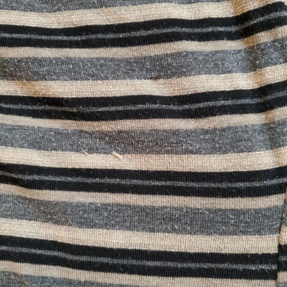 Black N Blue Womens Pullover Dolman Sweater Size 2XL Black Gold Striped Fringe - Picture 9 of 10